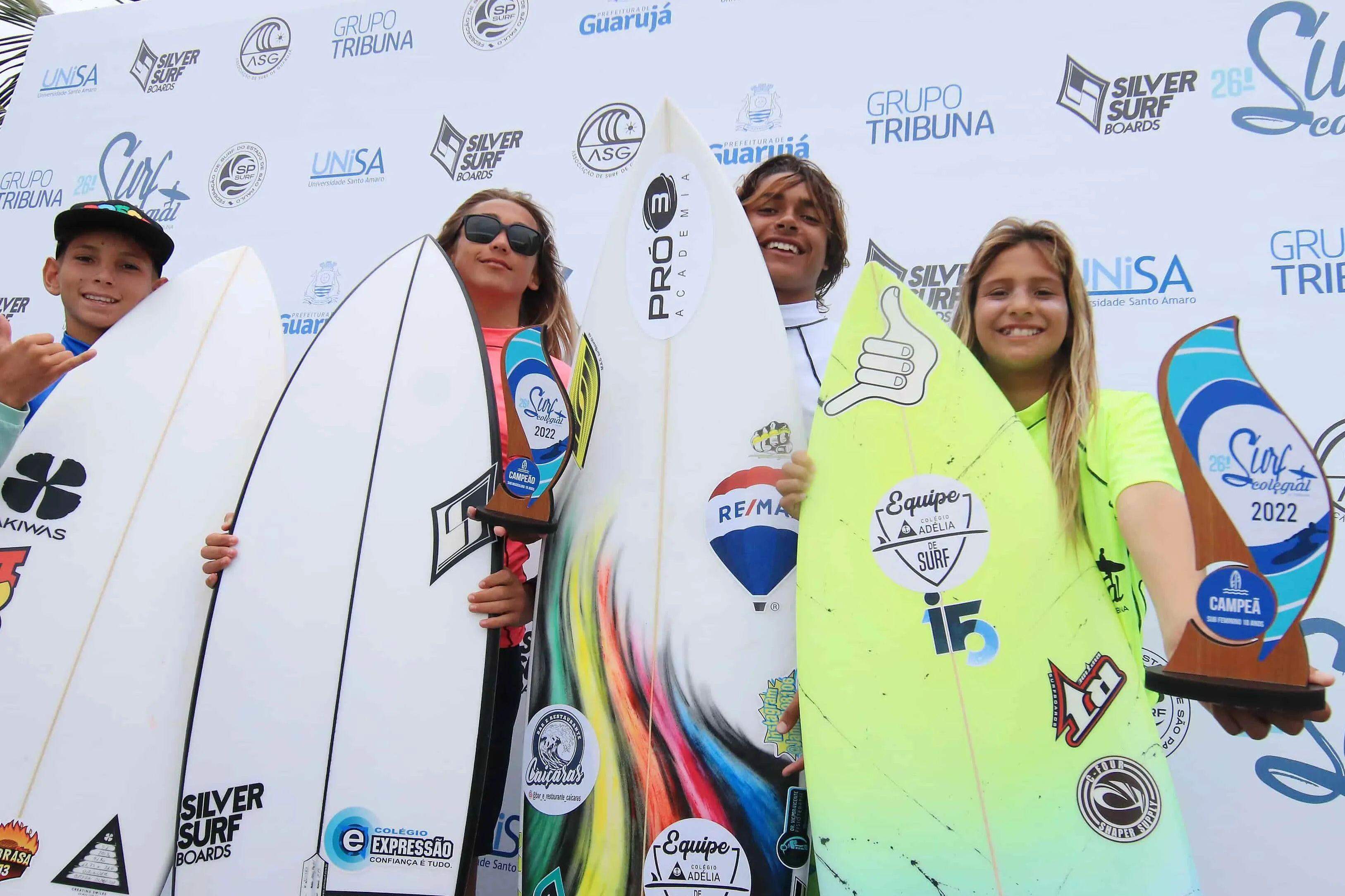 Os grandes vencedores das categorias da competição: Bryan de Almeida, Lucas Camargo, Davi Jihad e Carol Bastides