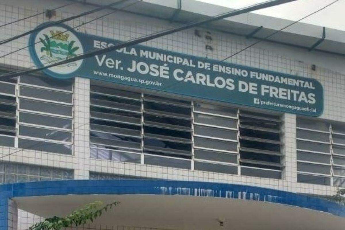 Vazamento ocorreu na escola Vereador José Carlos de Freitas, em Mongaguá