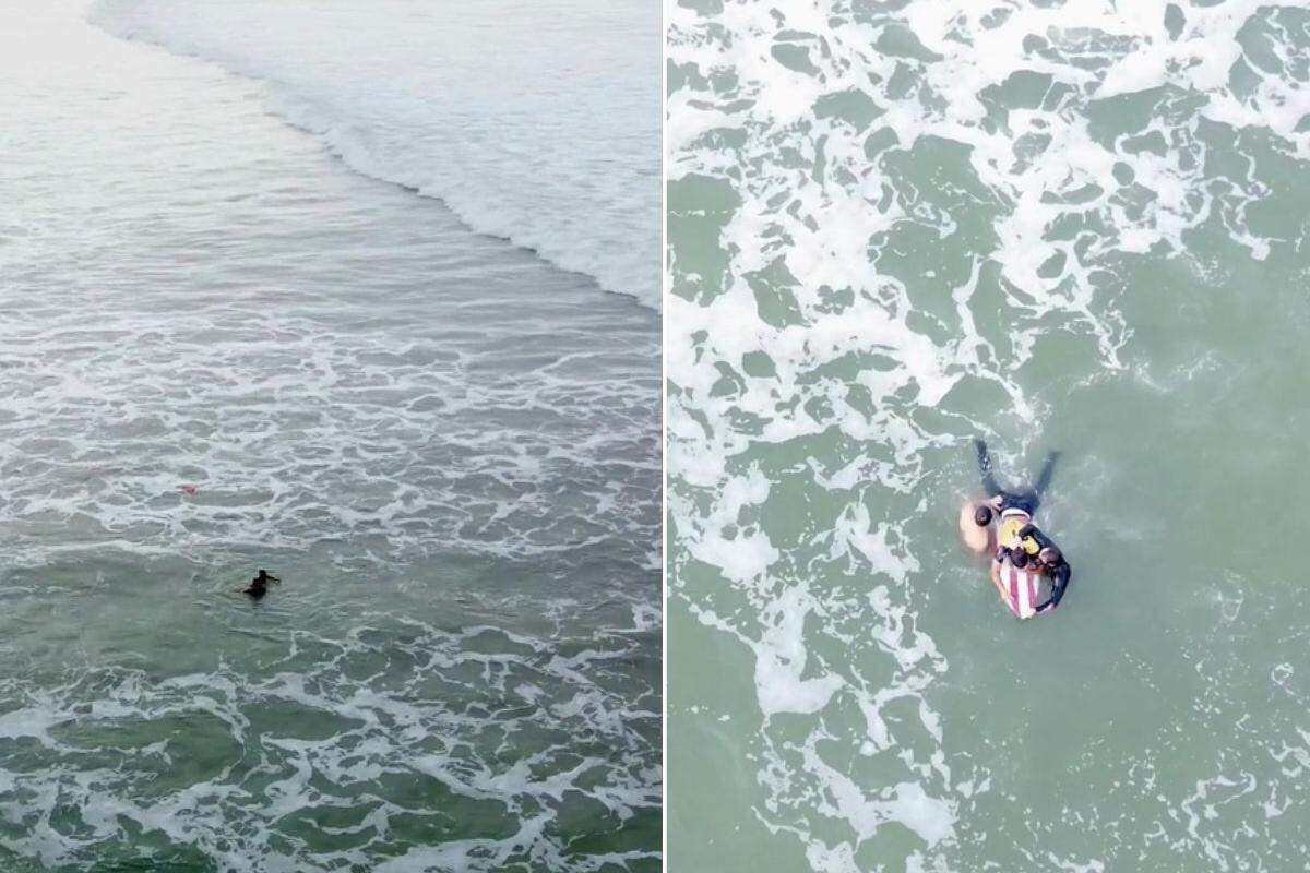 Pescadores caíram no mar após barco em que estavam virar