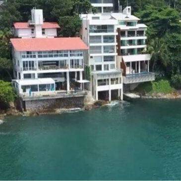 A mansão de Gugu em Guarujá fica na Praia da Enseada