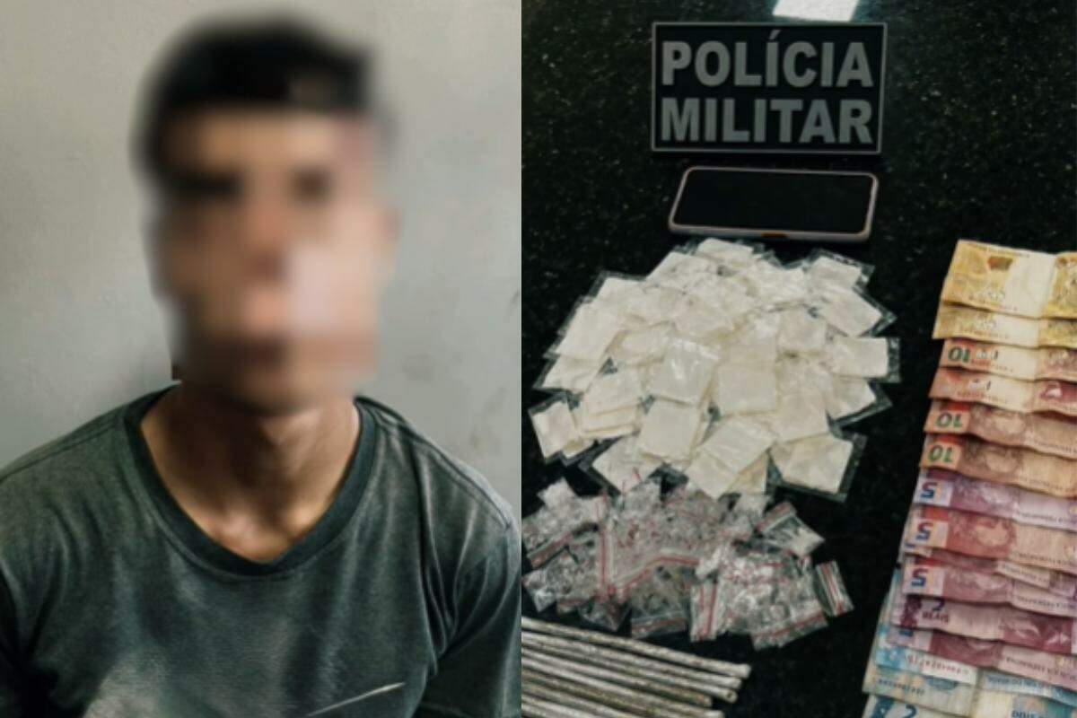 Homem foi preso e porções de drogas foram apreendidas