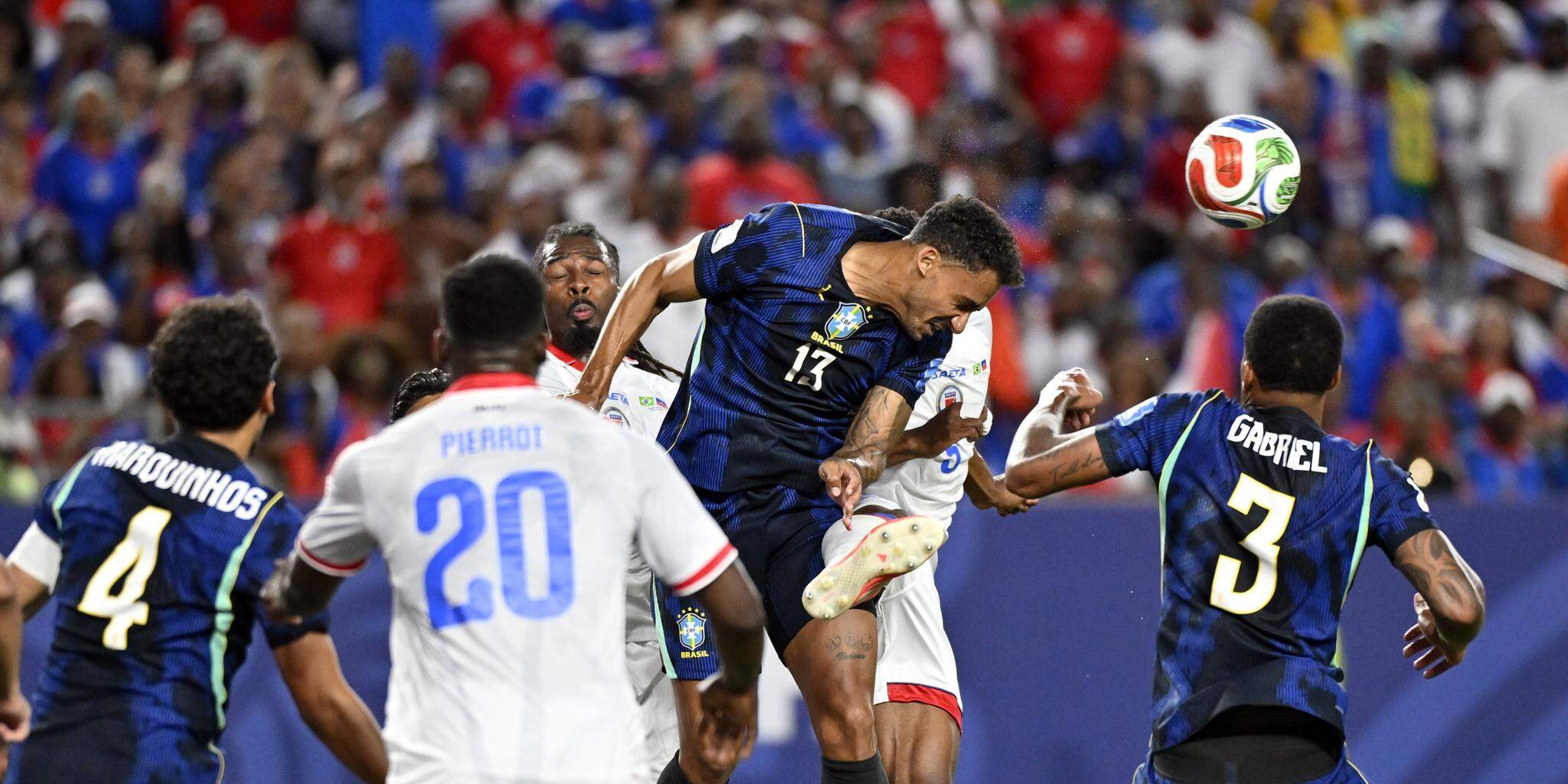 Danilo, do Brasil, na partida entre Brasil e Haiti válida pela segunda rodada do Grupo C da Copa do Mundo 2026